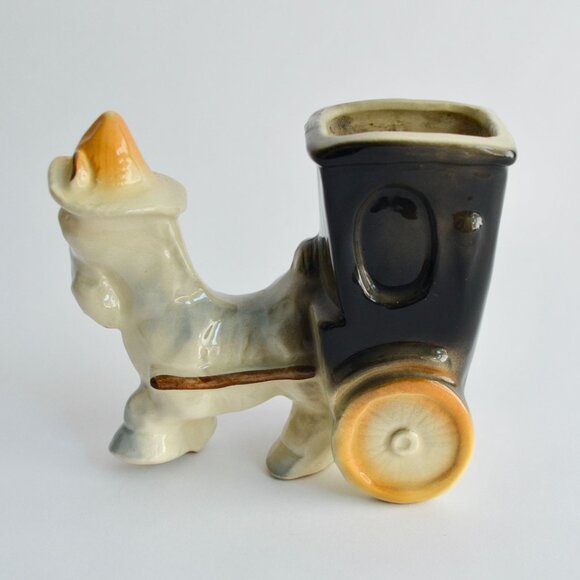 Shawnee Pottery Donkey Pulling Cart Planter Vintage #709 - Picture 5 of 9